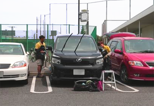 湿式洗車に使う道具の写真